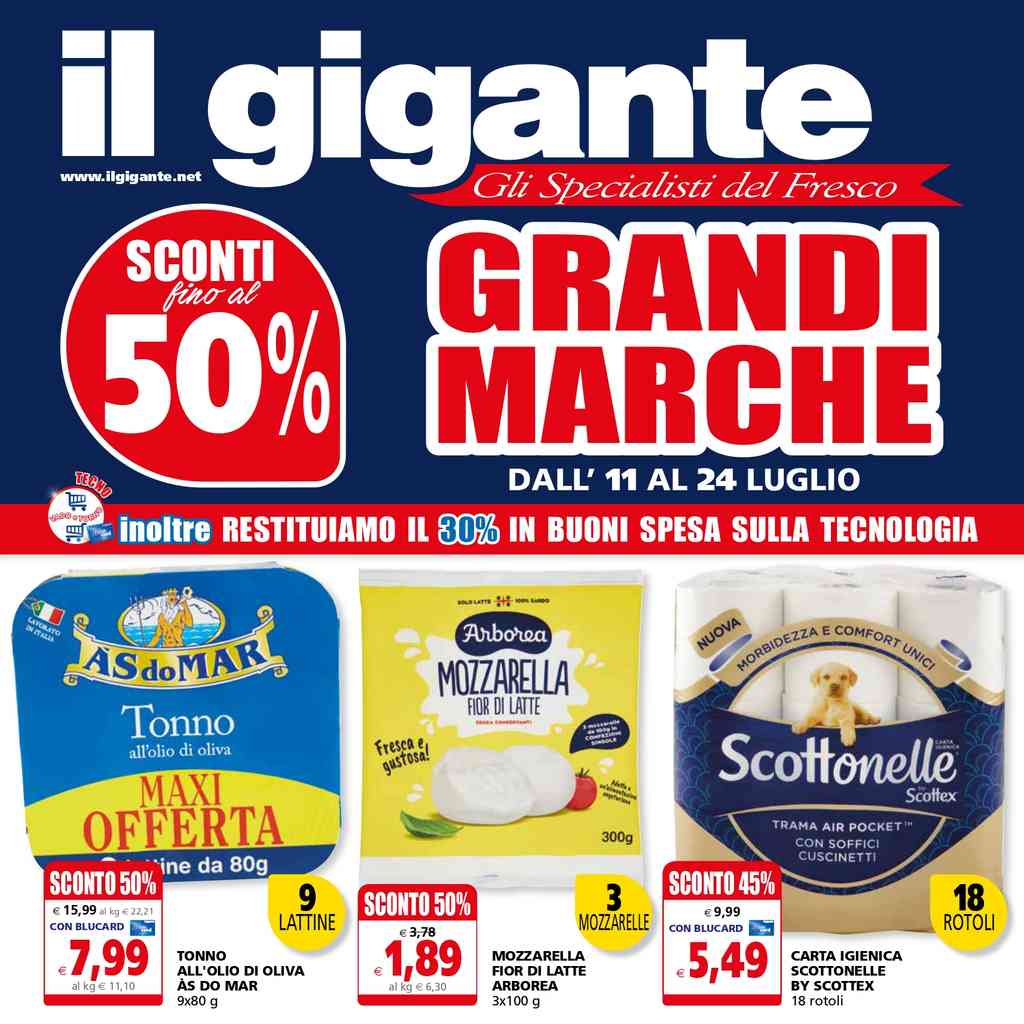 Offerte per la spesa settimanale: Il Gigante dal 11 al 24 luglio 2024