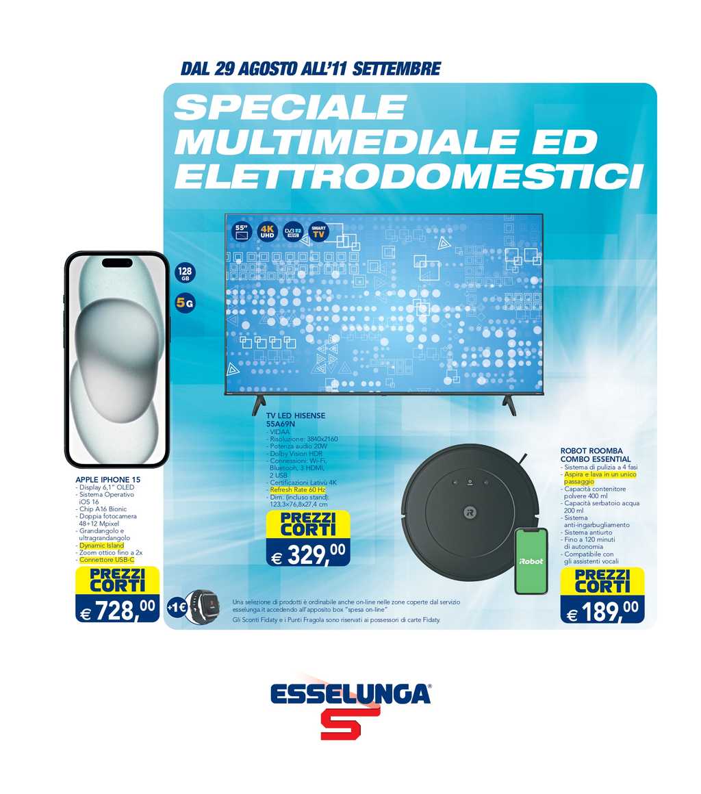 Offerte Tech Esselunga: iPhone 15 e Decoder DVB-T2 a “Prezzi Corti”