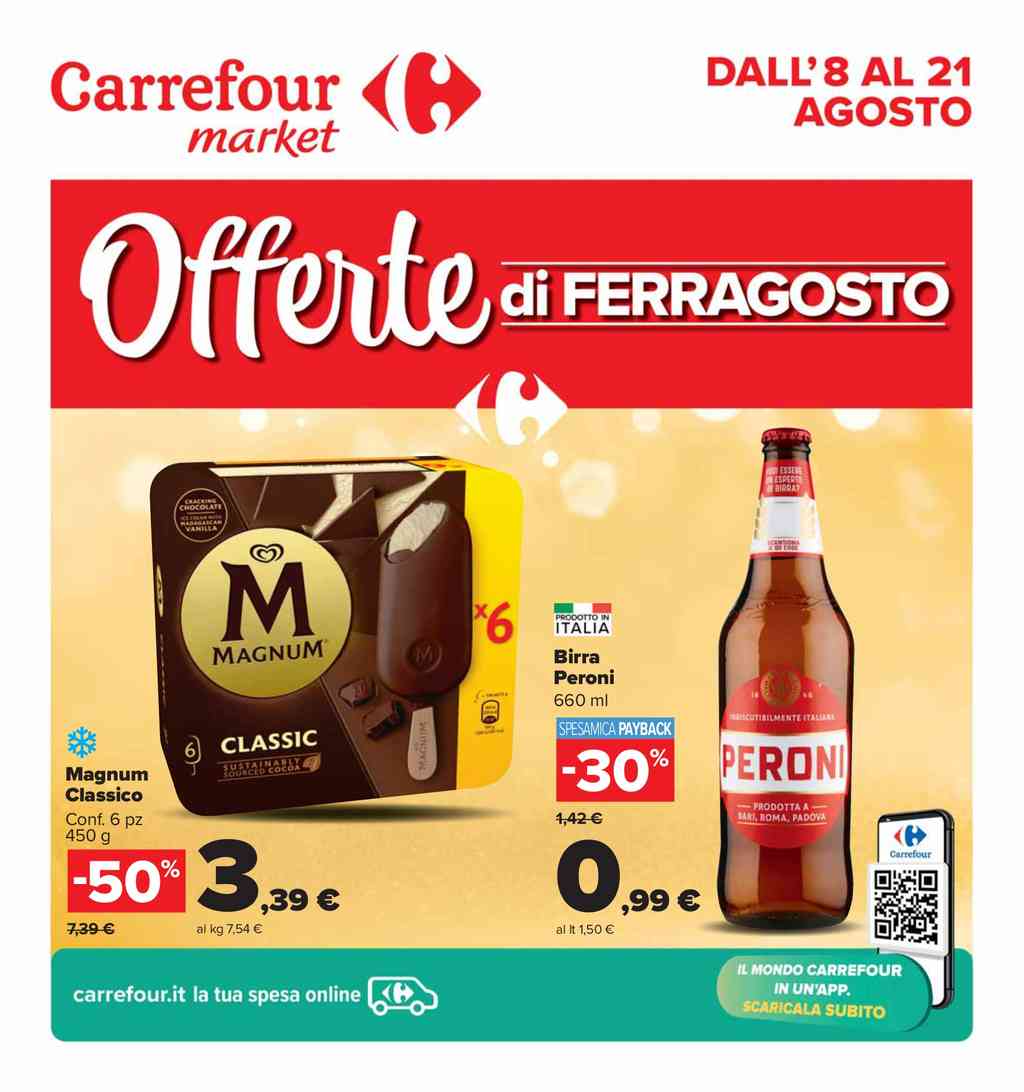 Volantino Carrefour Market dal 8 al 21 agosto 2024