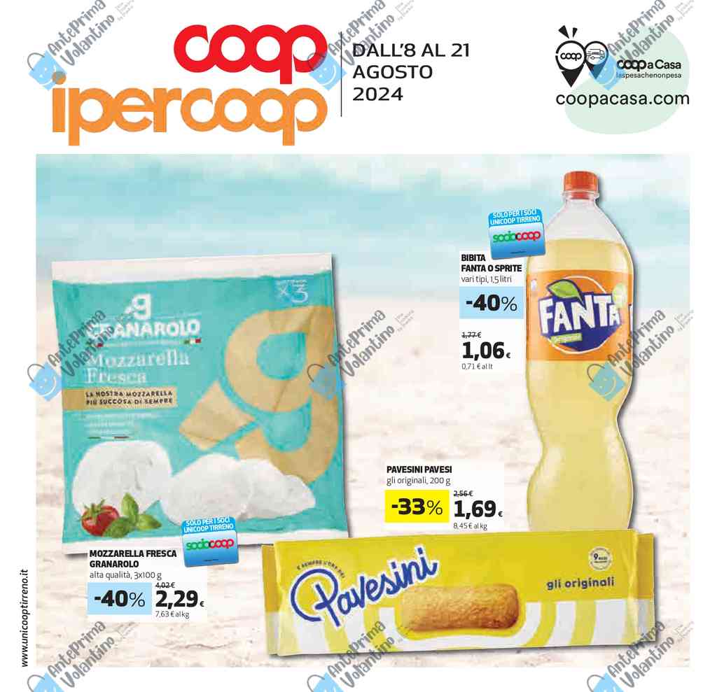 Volantino Coop Ipercoop Tirreno dal 8 al 21 agosto 2024