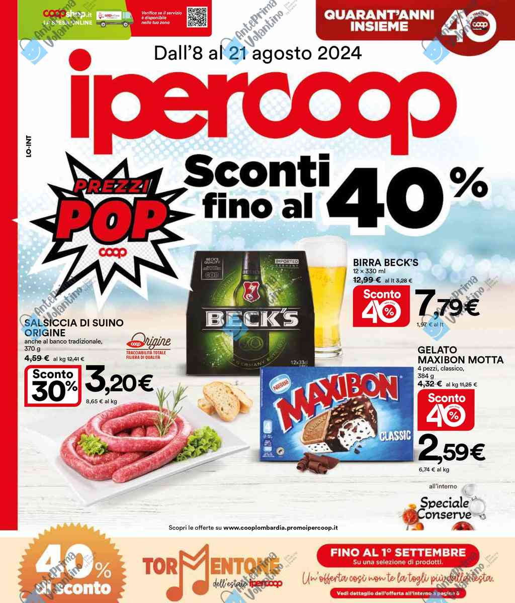 Volantino Ipercoop dal 8 al 21 agosto 2024