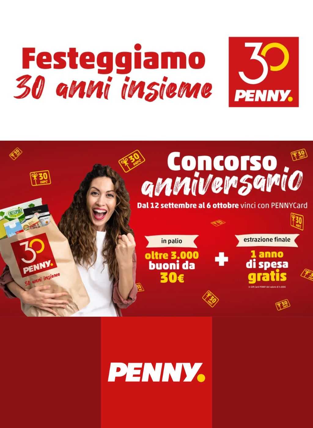 Concorso Penny 2024: come vincere i buoni spesa per l'anniversario dei 30 anni