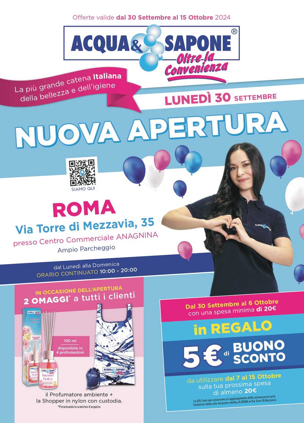 Volantino Acqua e Sapone Nuova Apertura Roma dal 30 settembre al 15 ottobre 2024