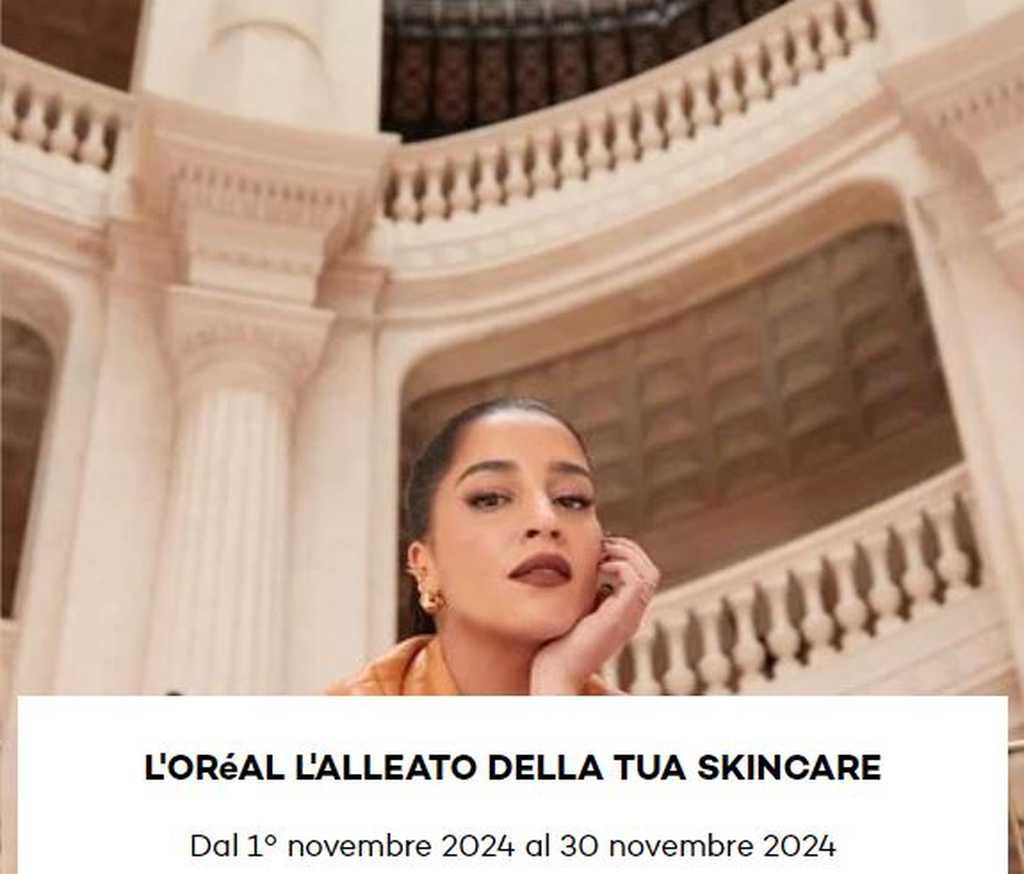 Concorso L’Oreal L’Alleato della Tua Skincare dal 1 al 30 novembre 2024