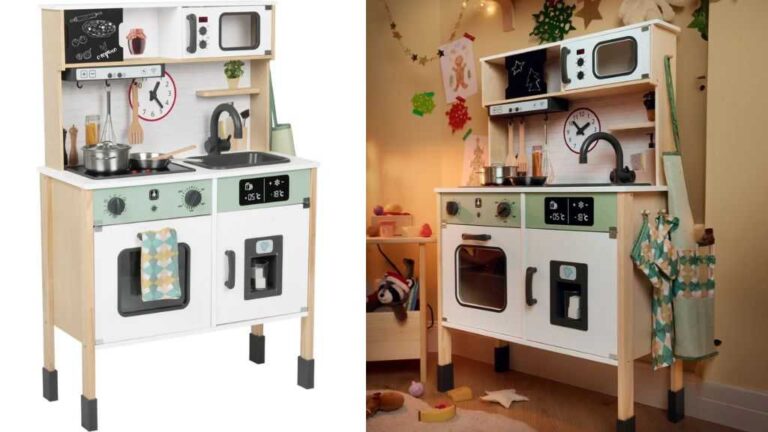 Playtastic cucina per bambini: Cucina per bambini in legno di alta qualità con pentole e accessori (cucina per bambini