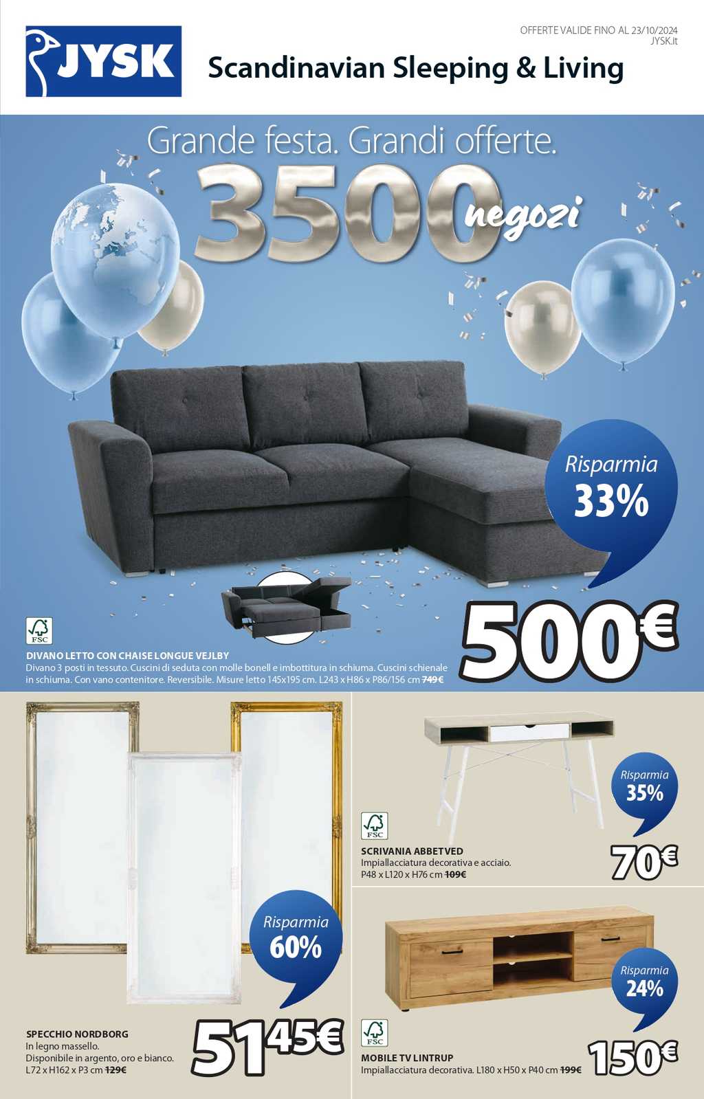 JYSK Volantino Offerte: Risparmia fino al 60% su Mobili e Accessori – Scopri di Più!