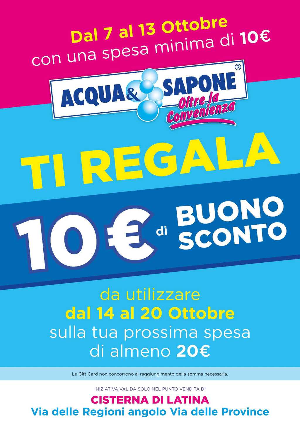 Offerte Acqua e Sapone Cisterna di Latina dal 7 al 13 ottobre 2024