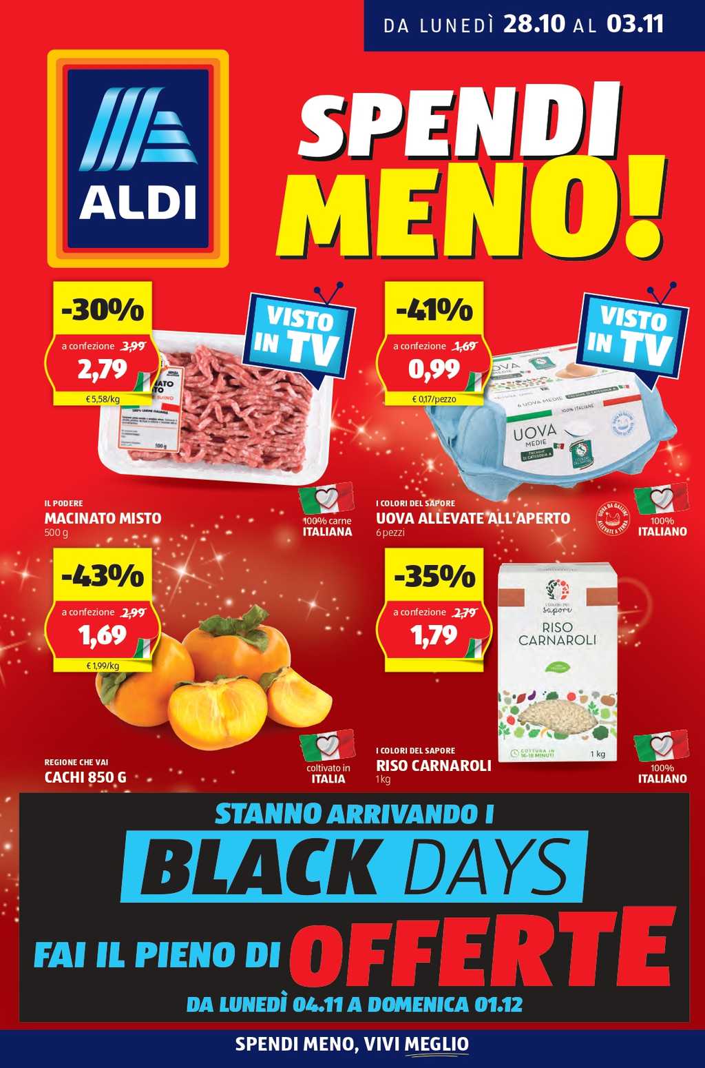 Anteprima del volantino Aldi: offerte dal 28 ottobre al 3 novembre 2024