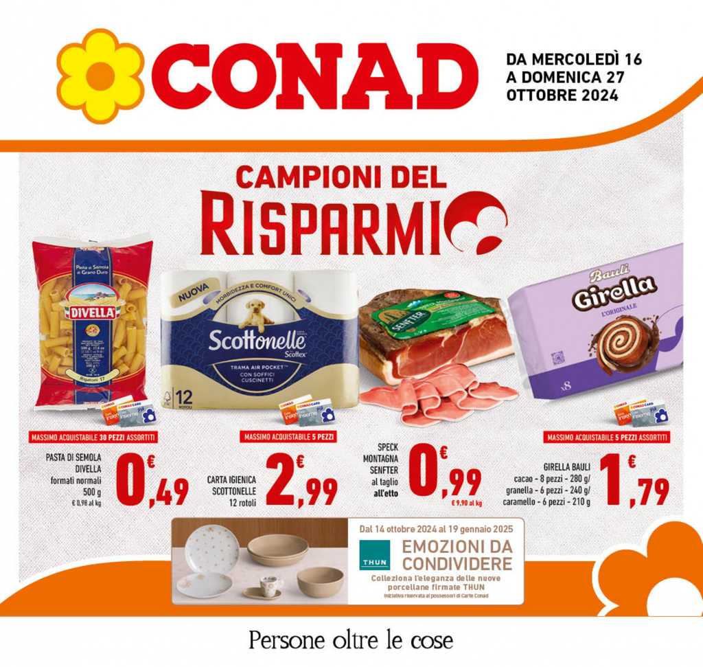 Volantino Conad Campania dal 16 al 27 ottobre 2024