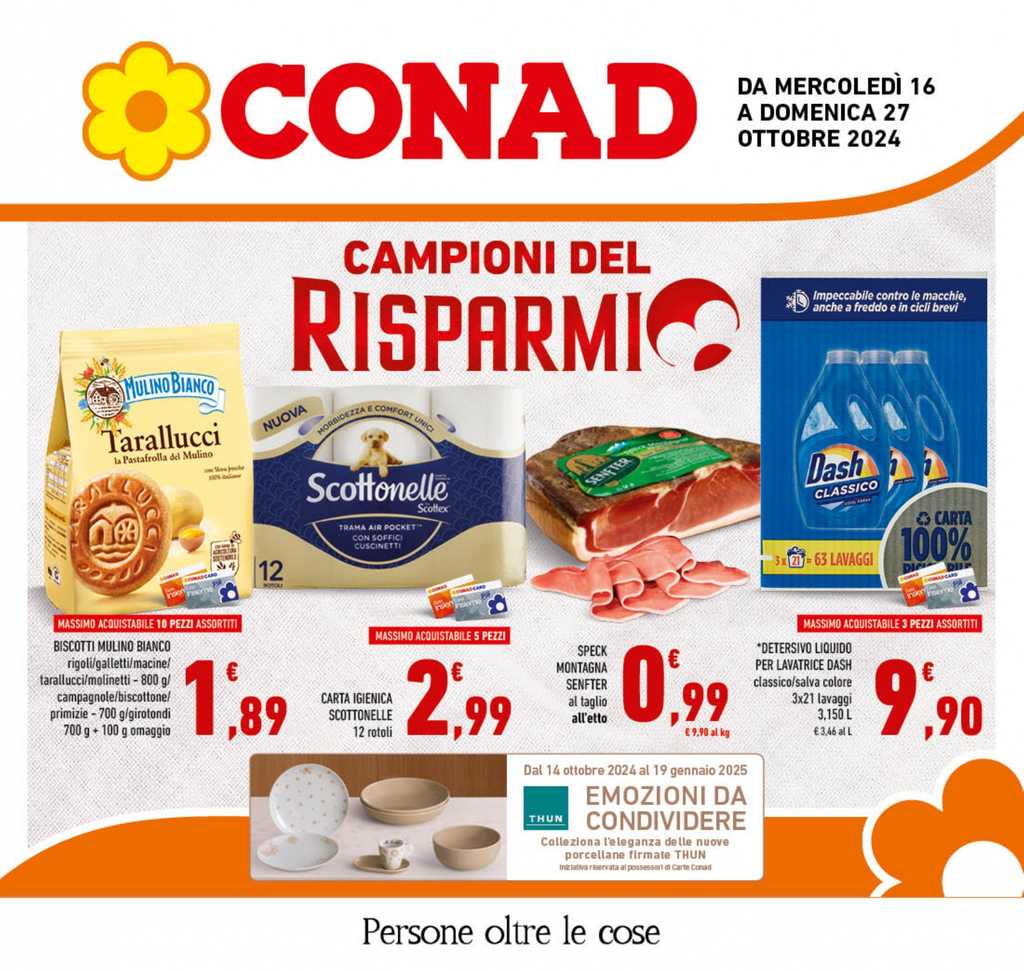 Volantino Conad Lazio dal 16 al 27 ottobre 2024