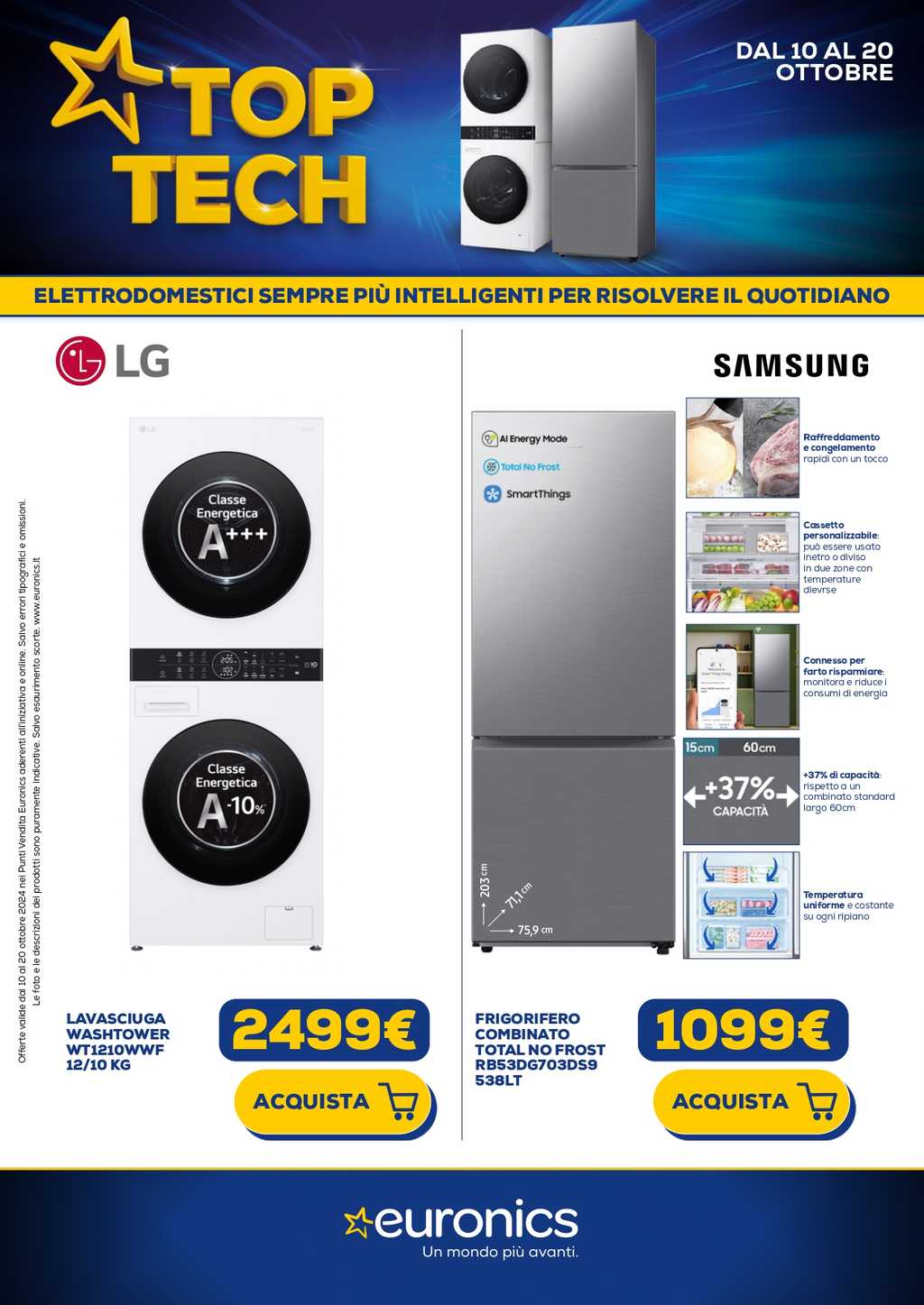 Volantino Euronics Top Tech con offerte fino al 20 ottobre 2024