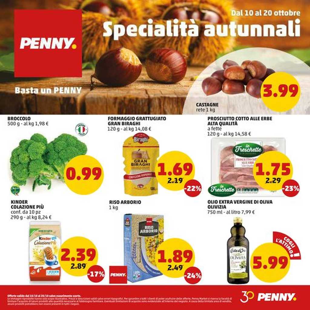 Volantino Penny dal 10 al 20 ottobre 2024, scopri le delizie d'Autunno