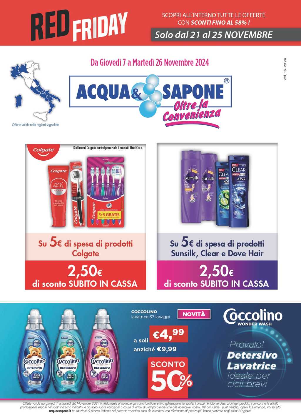 Volantino Acqua e Sapone dal 7 al 26 novembre 2024: Black Friday