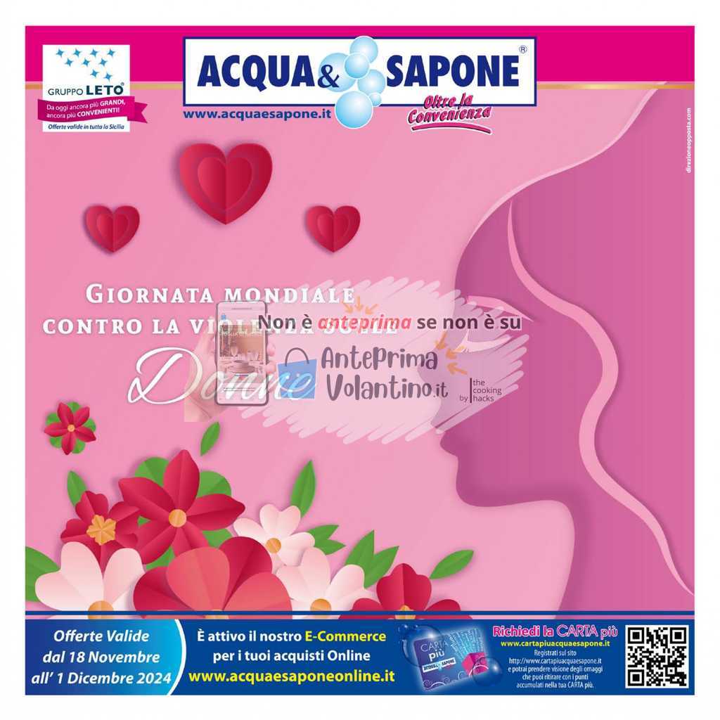 Volantino Acqua e Sapone Sicilia dal 18 novembre al 1 dicembre 2024