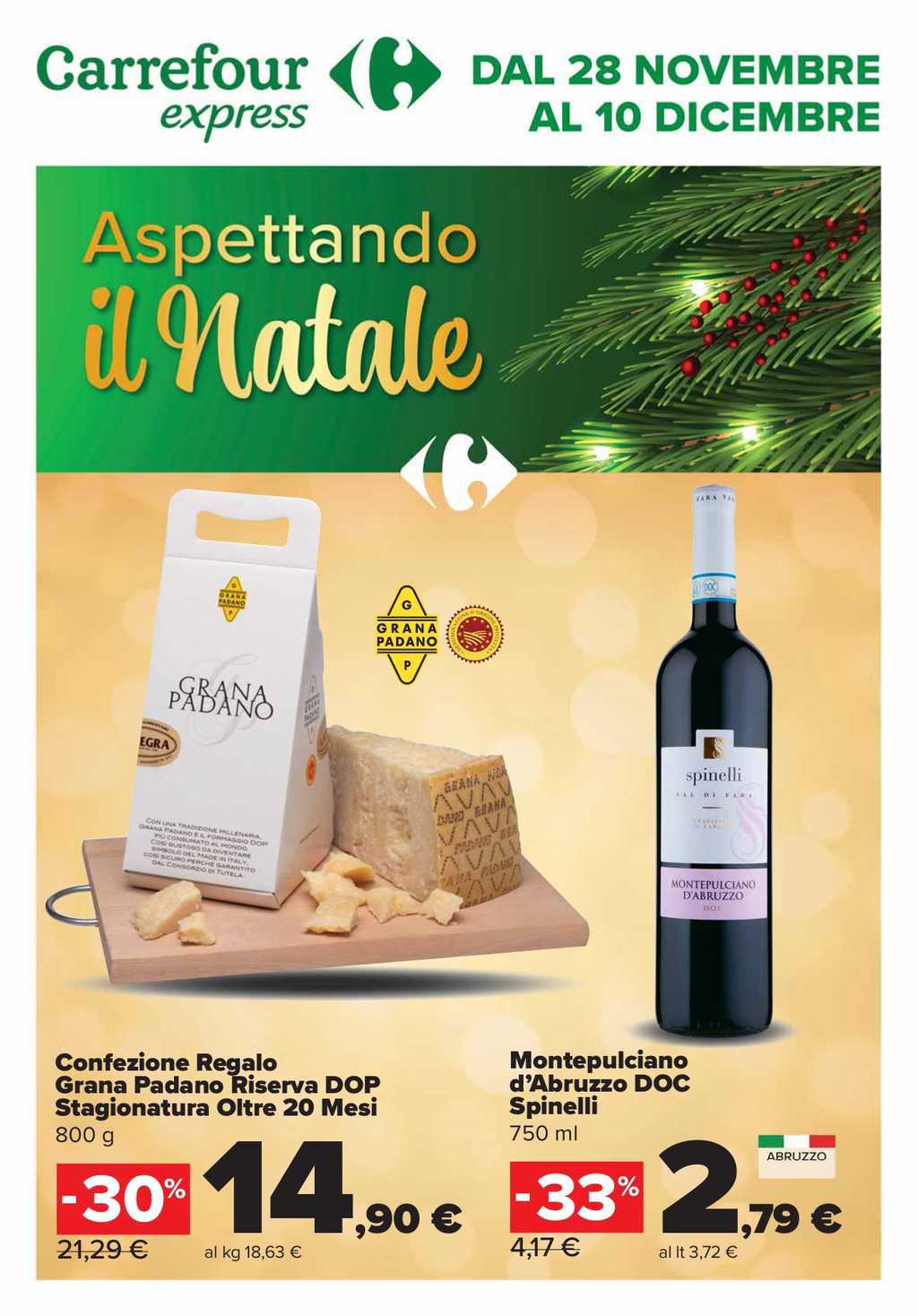 Volantino Carrefour Express dal 28 novembre al 10 dicembre 2024