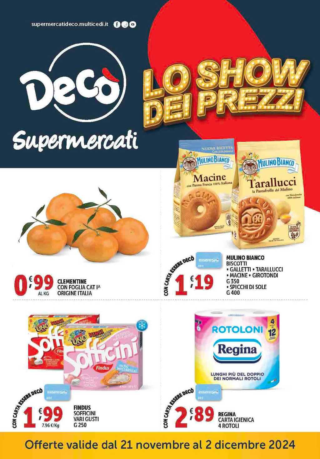 Volantino Decò Supermercati dal 21 novembre al 2 dicembre 2024
