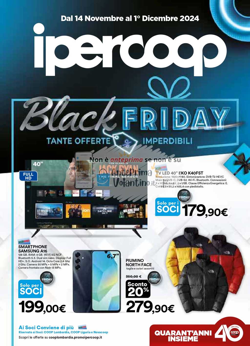 Volantino Ipercoop Black Friday dal 14 novembre al 1 dicembre 2024