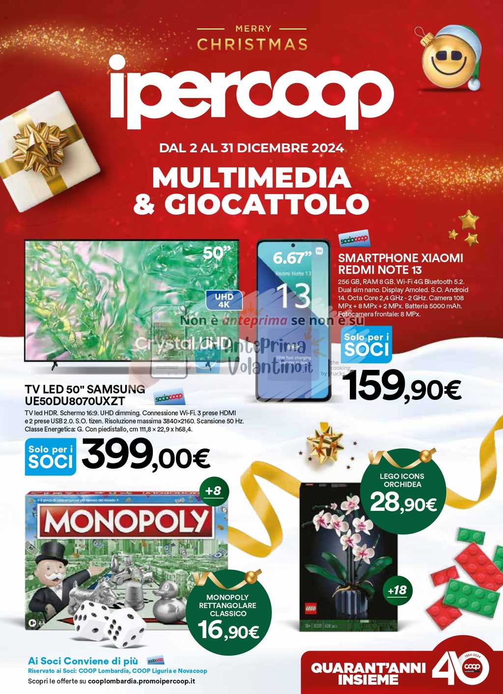 Volantino Ipercoop Natale Multimedia e Giocattoli dal 2 al 31 dicembre 2024