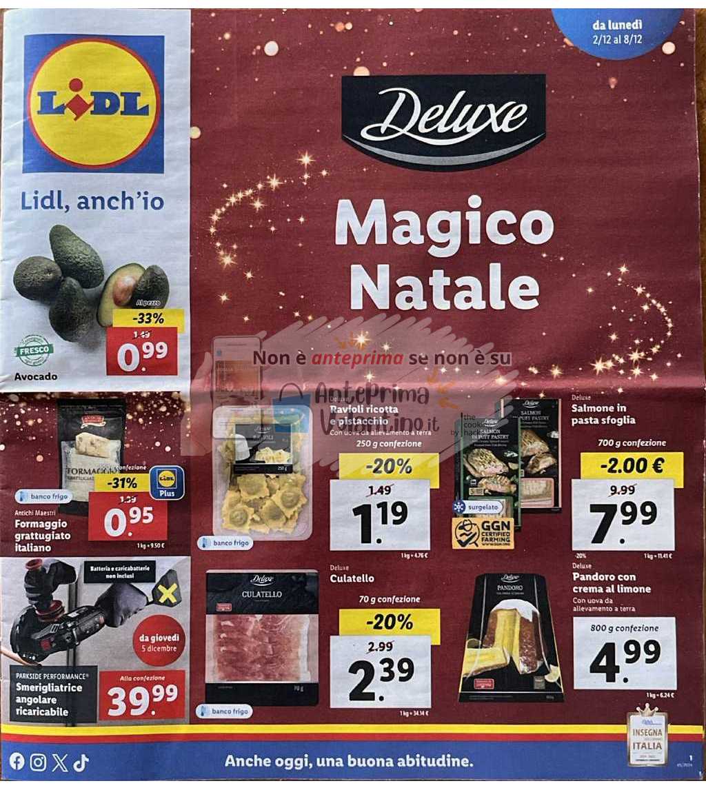 Volantino Lidl dal 2 al 8 dicembre 2024