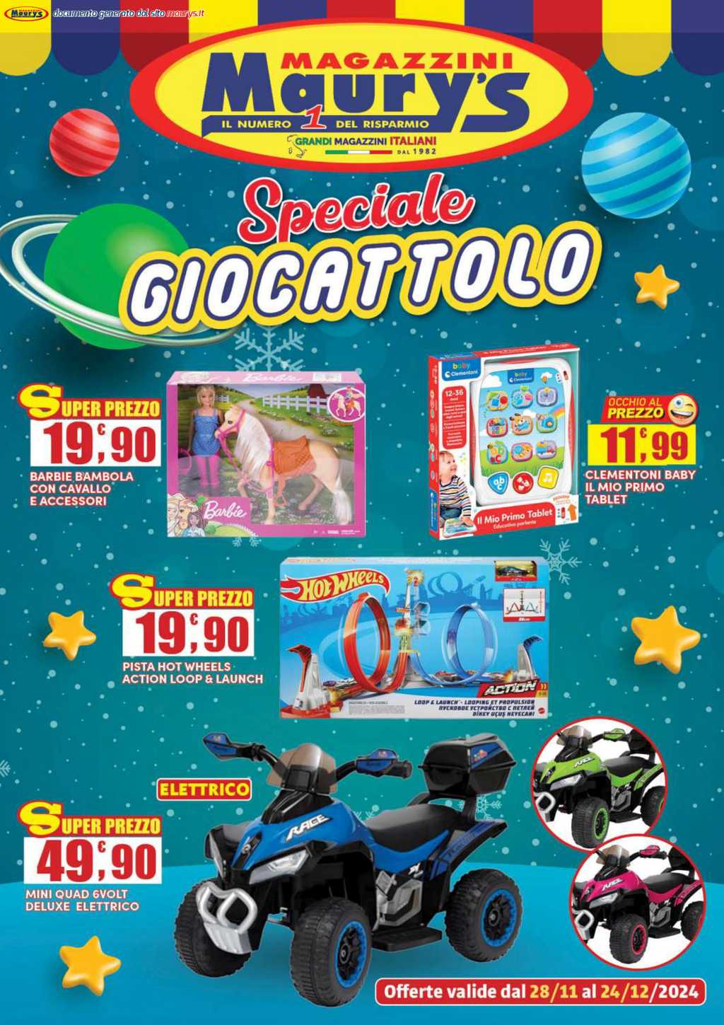 Volantino Maury’s Giocattoli fino al 24 dicembre 2024