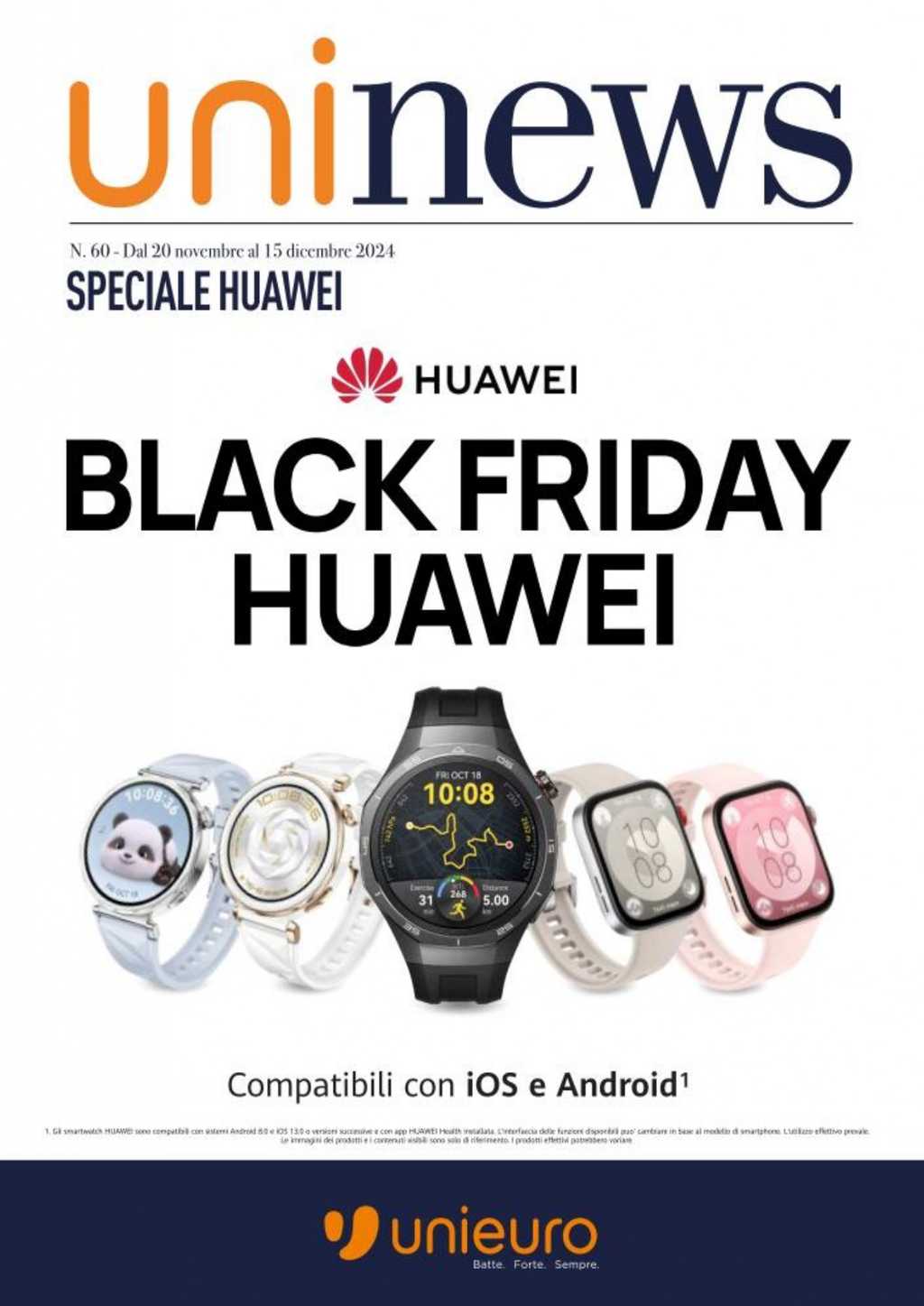 Volantino Unieuro Black Friday Huawei dal 20 novembre al 15 dicembre 2024