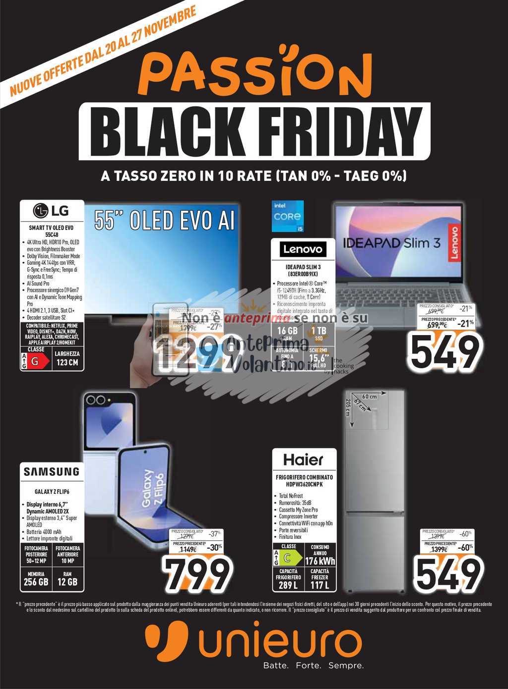 Volantino Unieuro dal 20 al 27 novembre 2024