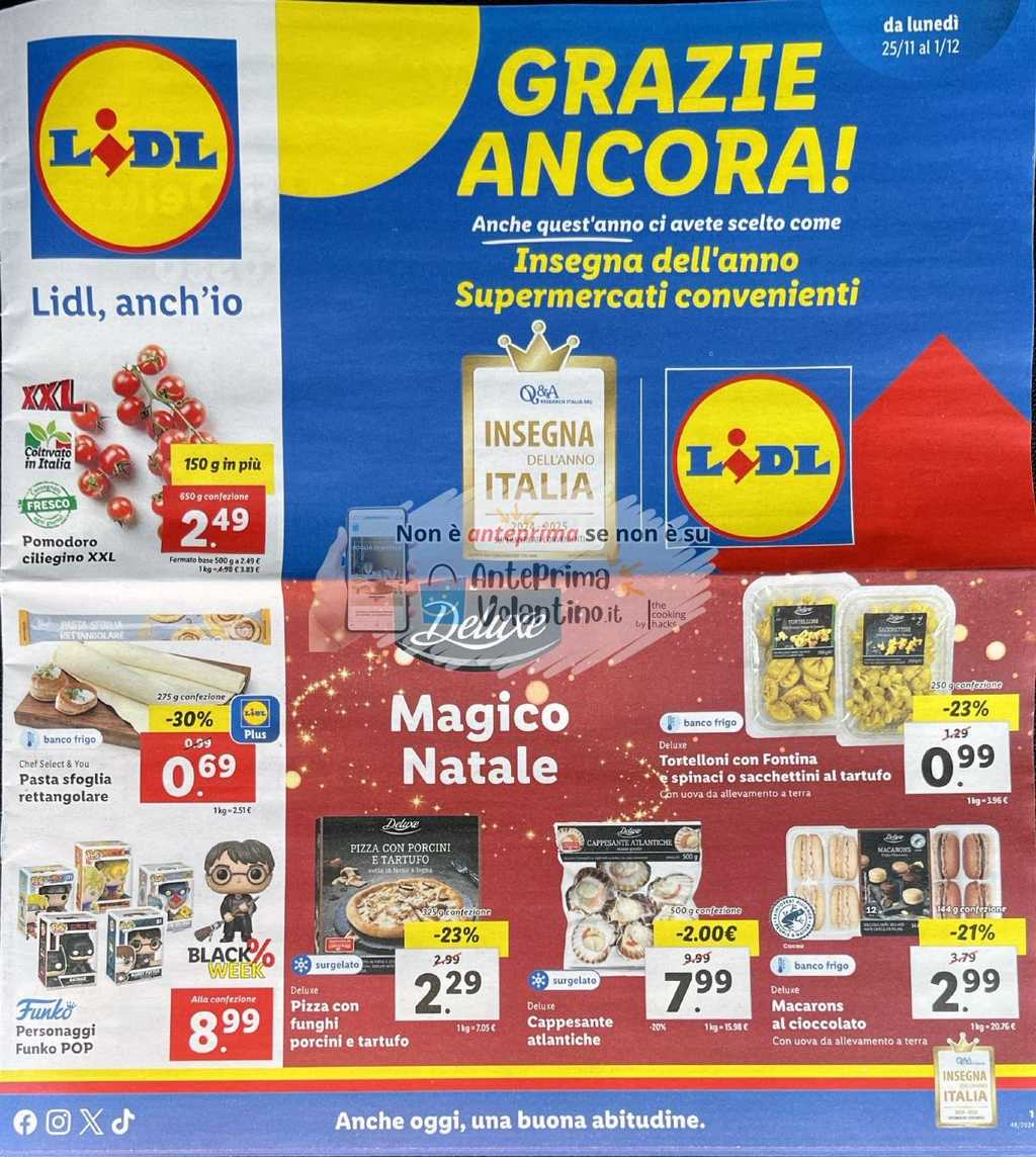 Volantino Lidl dal 25 novembre al 1 dicembre 2024