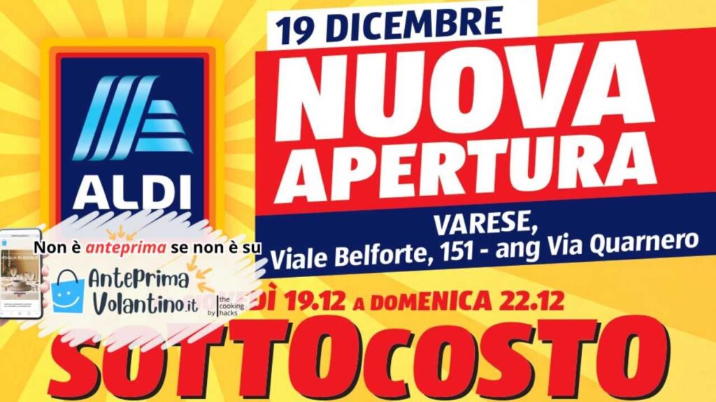 Anteprima nuova apertura Aldi Varese dal 19 dicembre 2024