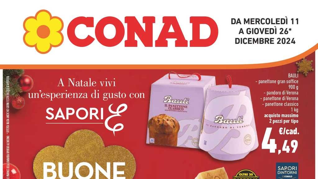 Volantino Conad Lombardia dal 11 al 26 dicembre 2024 su Anteprimavolantino.it