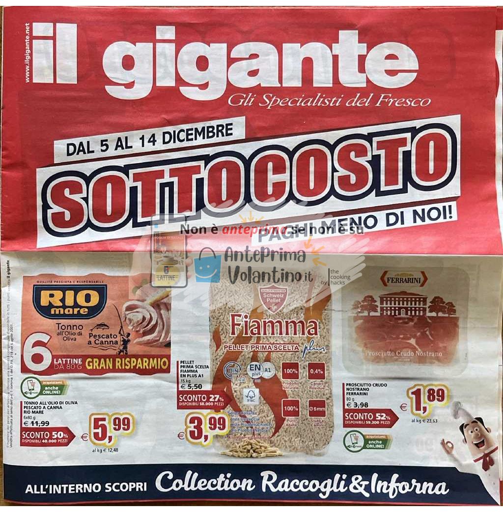 Volantino Il Gigante dal 5 al 15 dicembre 2024: Sottocosto