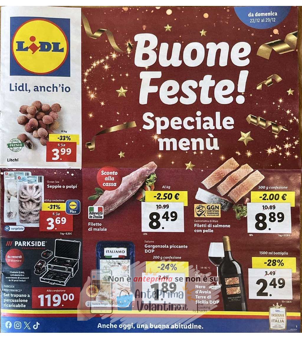 Volantino Lidl dal 22 al 29 dicembre 2024