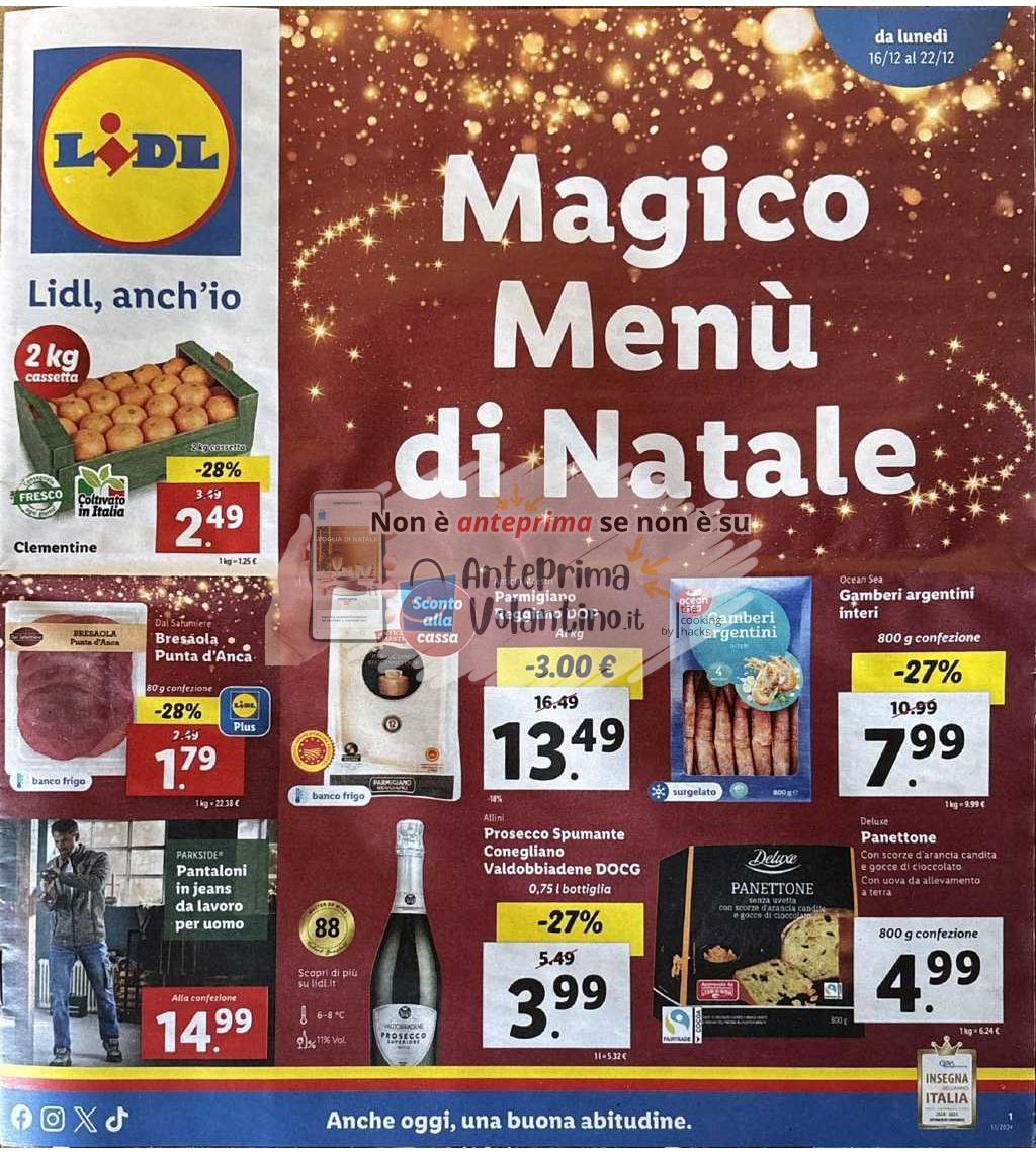 Volantino Lidl dal 16 al 22 dicembre 2024