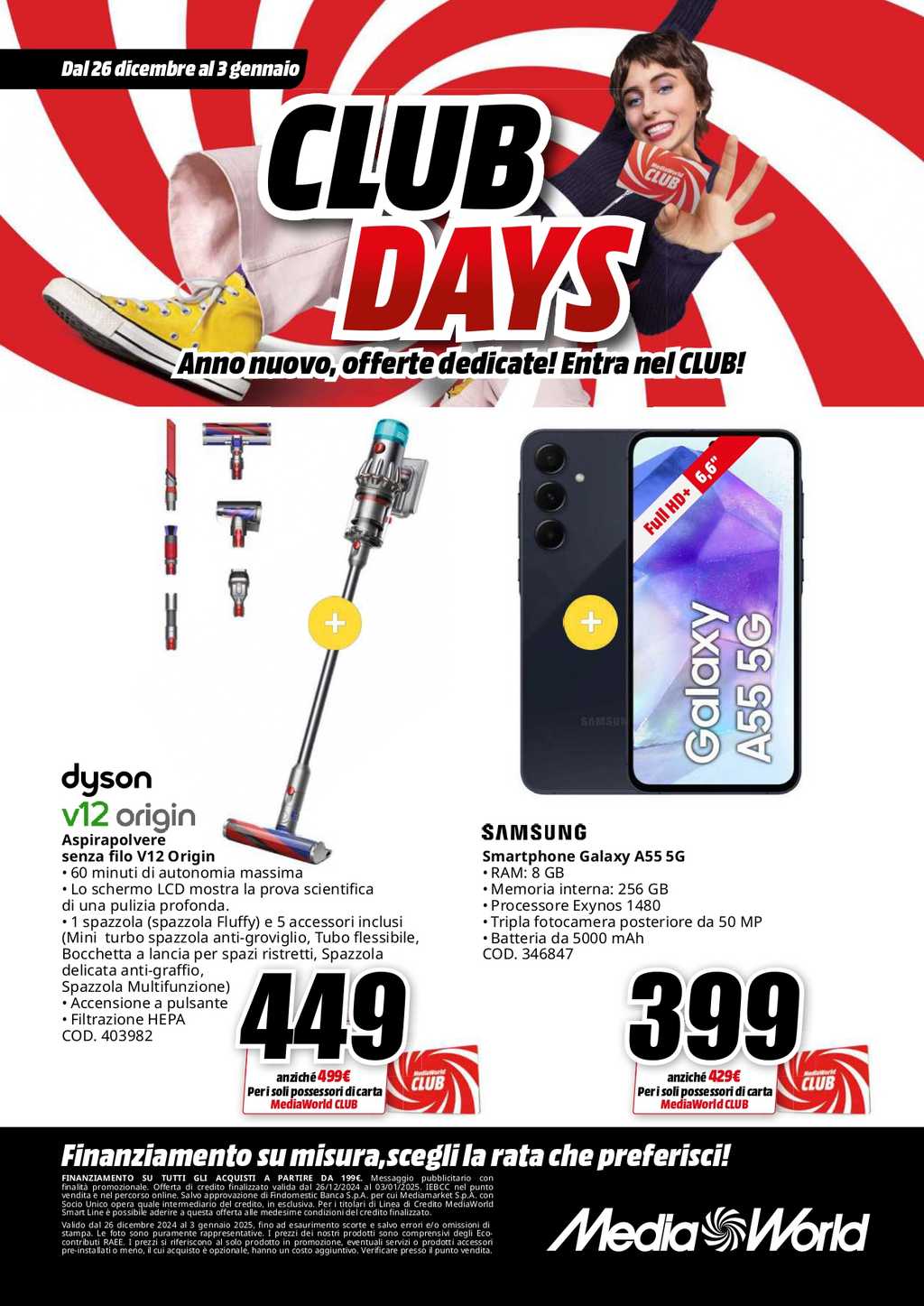 Volantino Mediaworld Club Days dal 26 dicembre 2024 al 3 gennaio 2025