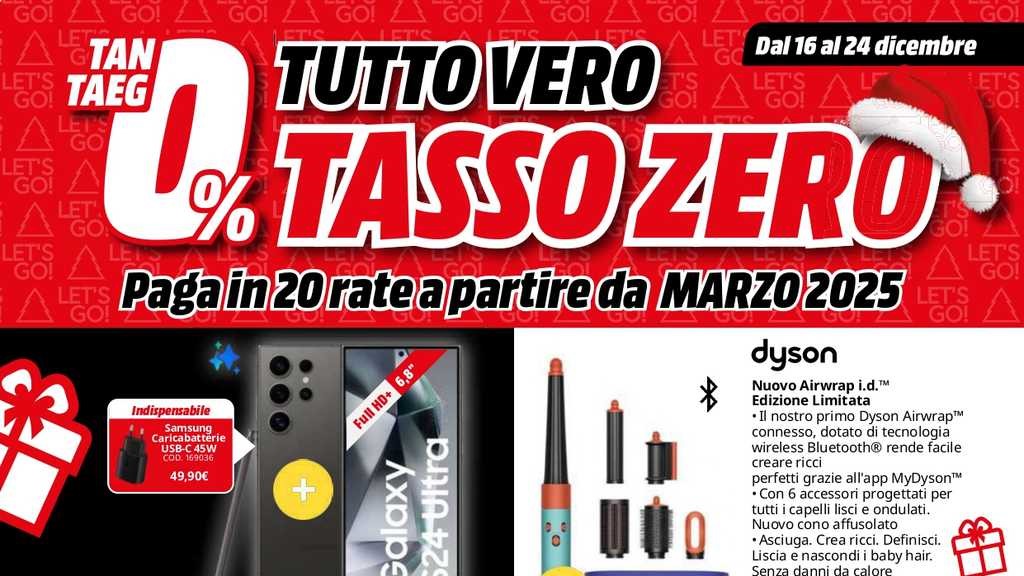 Volantino Mediaworld dal 16 al 24 dicembre 2024 su Anteprimavolantino.it