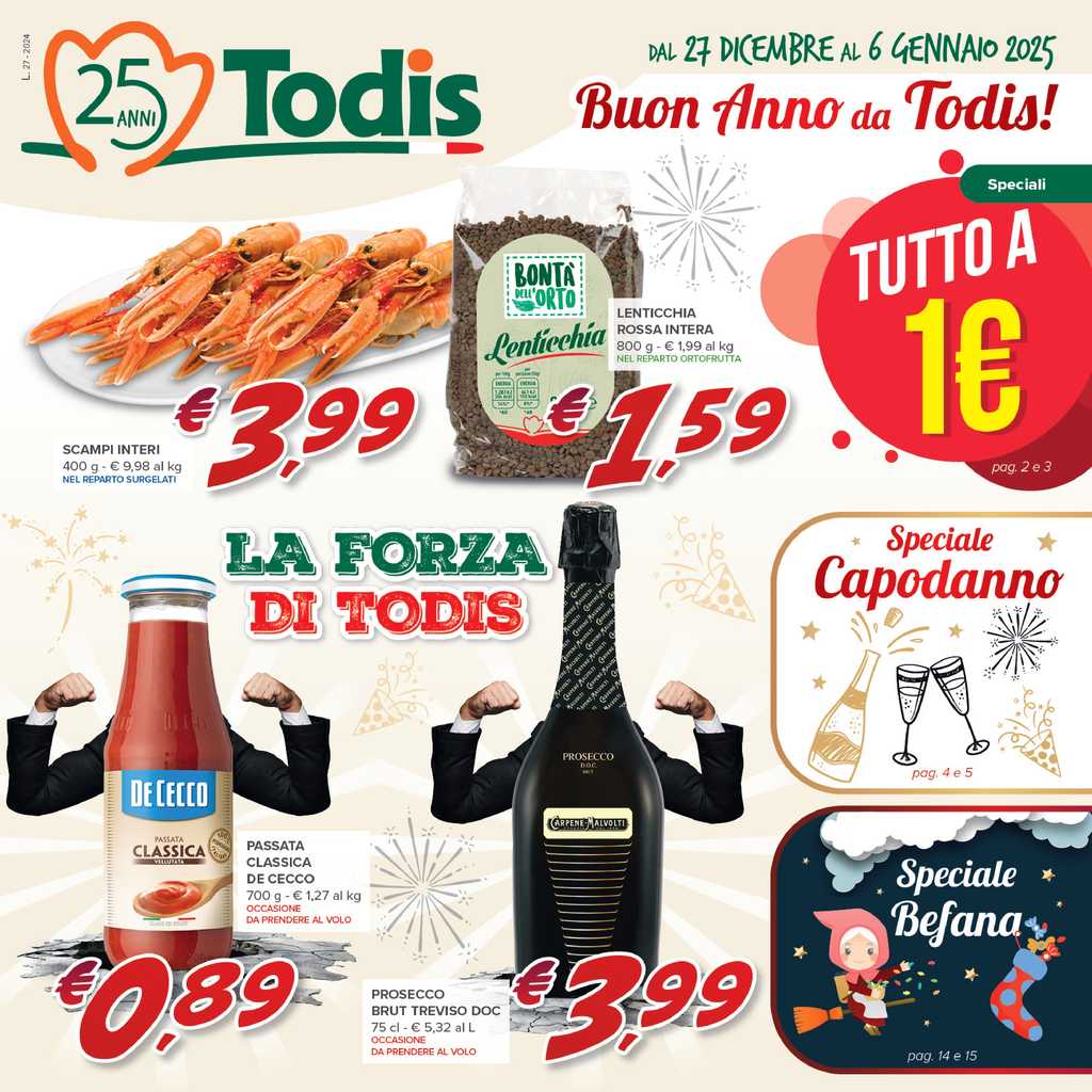 Volantino Todis dal 27 dicembre 2024 al 6 gennaio 2025