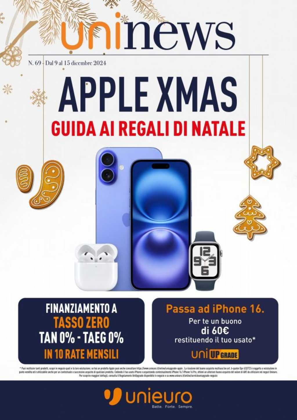 Volantino Unieuro Apple dal 9 al 15 dicembre 2024