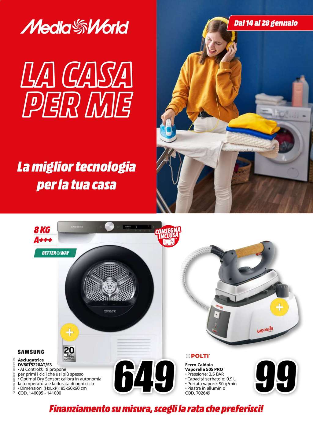 Volantino Mediaworld dal 14 al 28 gennaio 2025
