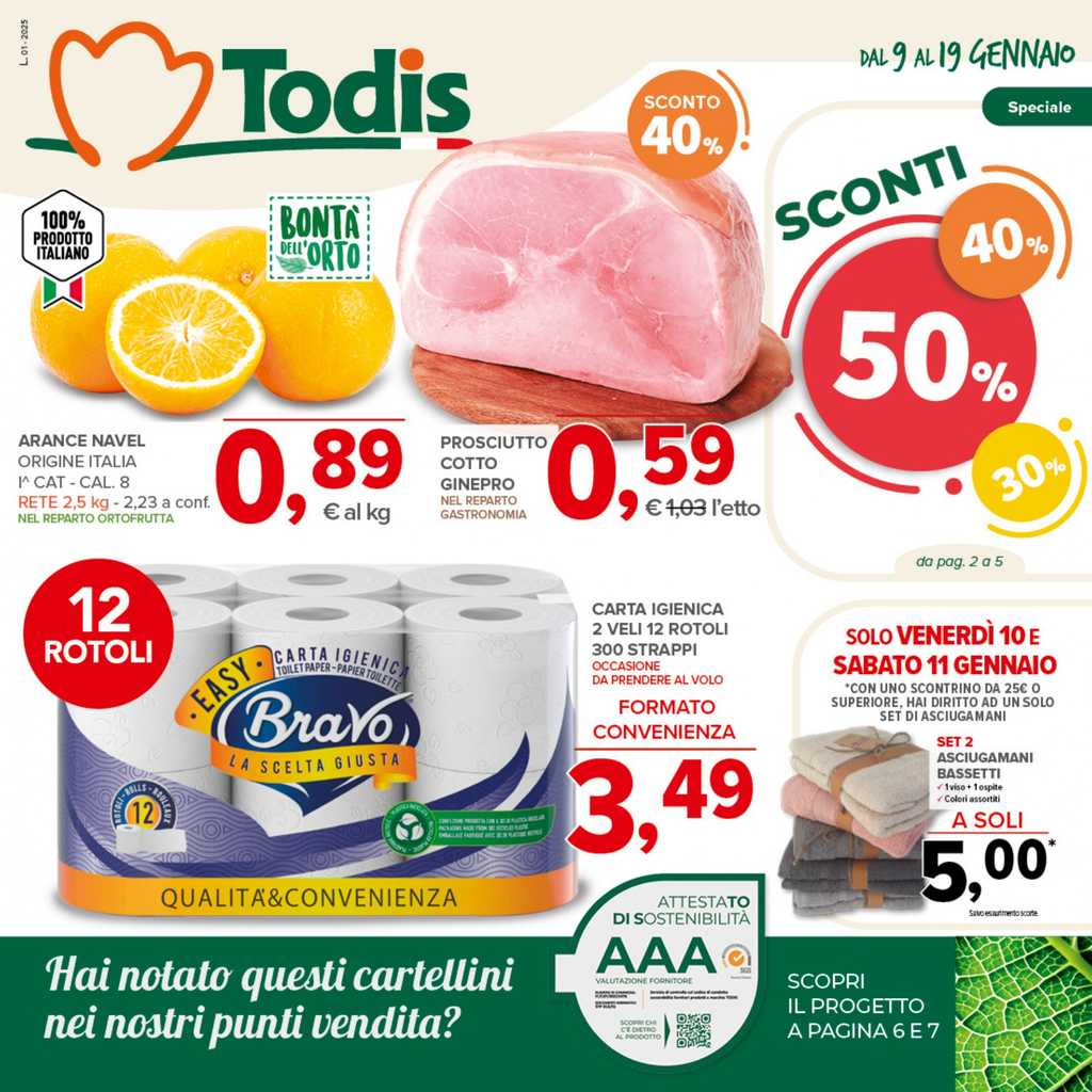 Volantino Todis dal 9 al 19 gennaio 2025