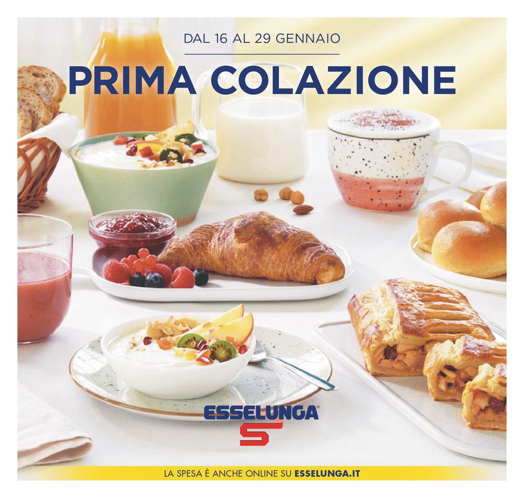 Volantino Esselunga Prima Colazione dal 16 al 29 gennaio 2025