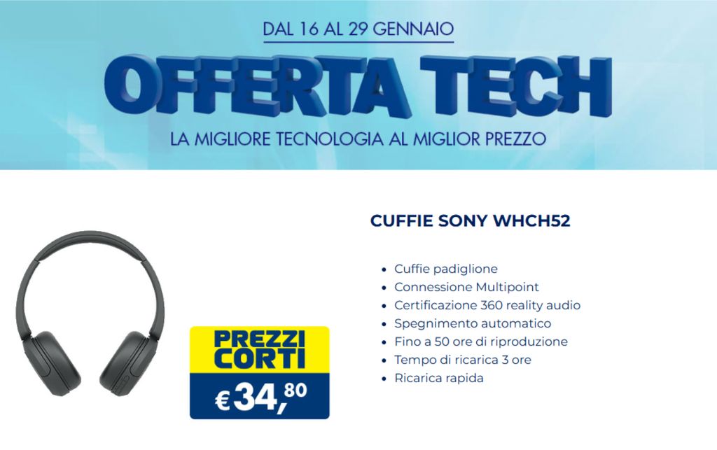 Offerte Tech Esselunga dal 16 al 29 gennaio 2025