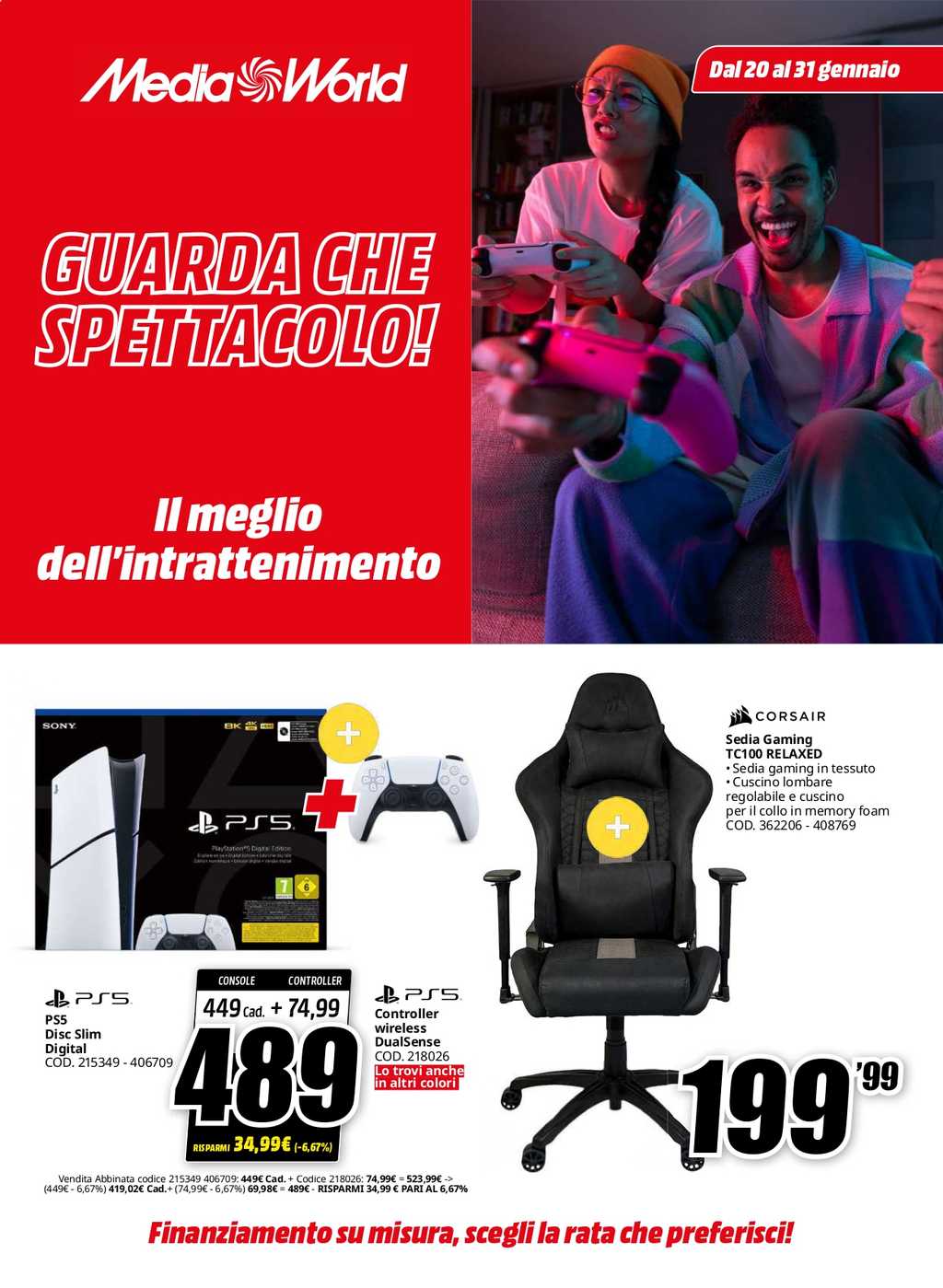 Volantino Mediaworld “Guarda che Spettacolo” dal 20 al 31 gennaio 2025