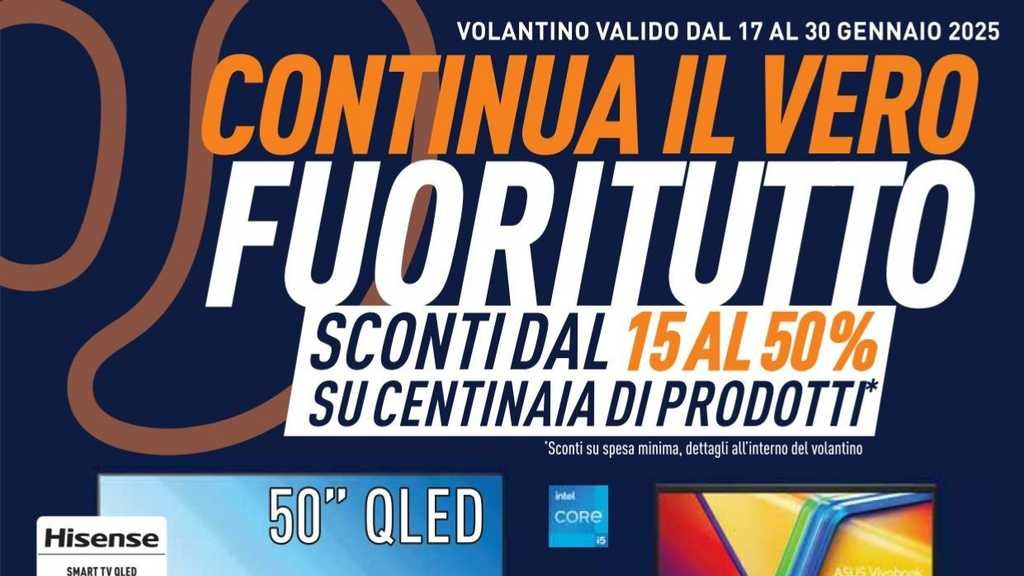 Volantino Unieuro dal 17 al 30 gennaio 2025