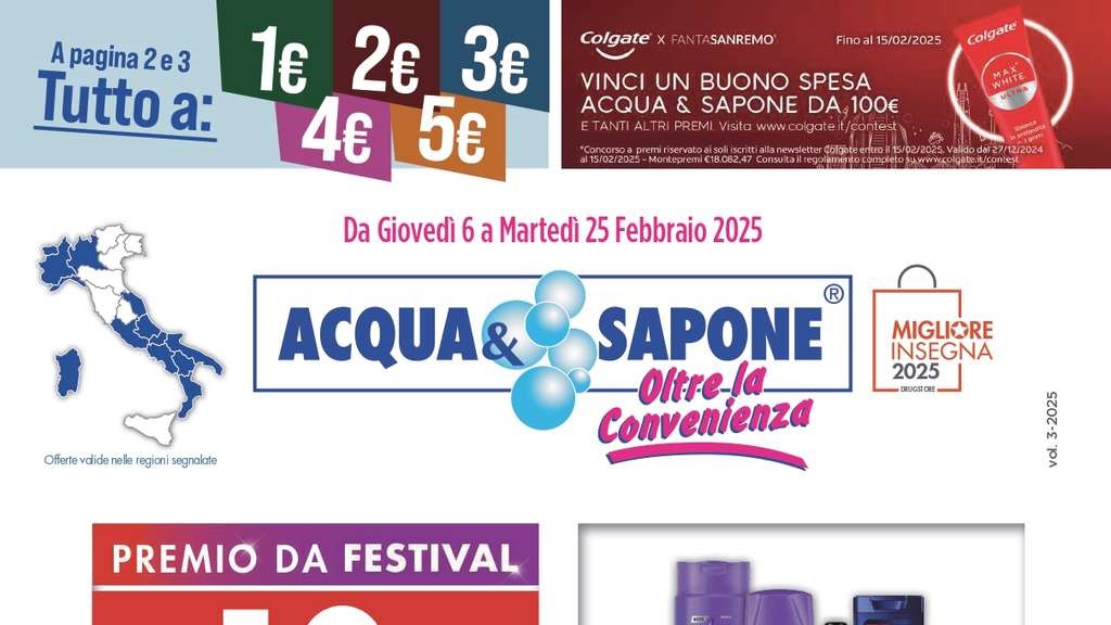 Volantino Acqua e Sapone dal 6 al 25 febbraio 2025