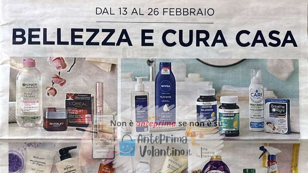 Volantino Esselunga Speciale Bellezza e Cura Casa dal 13 al 26 febbraio 2025