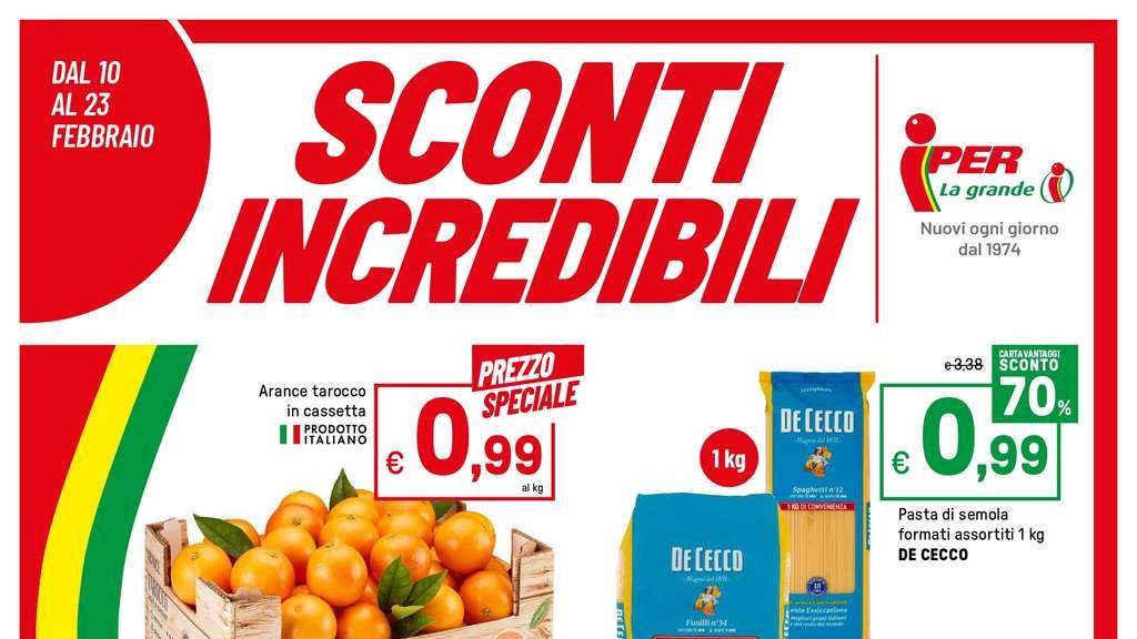 Volantino Iper dal 10 al 23 febbraio 2025