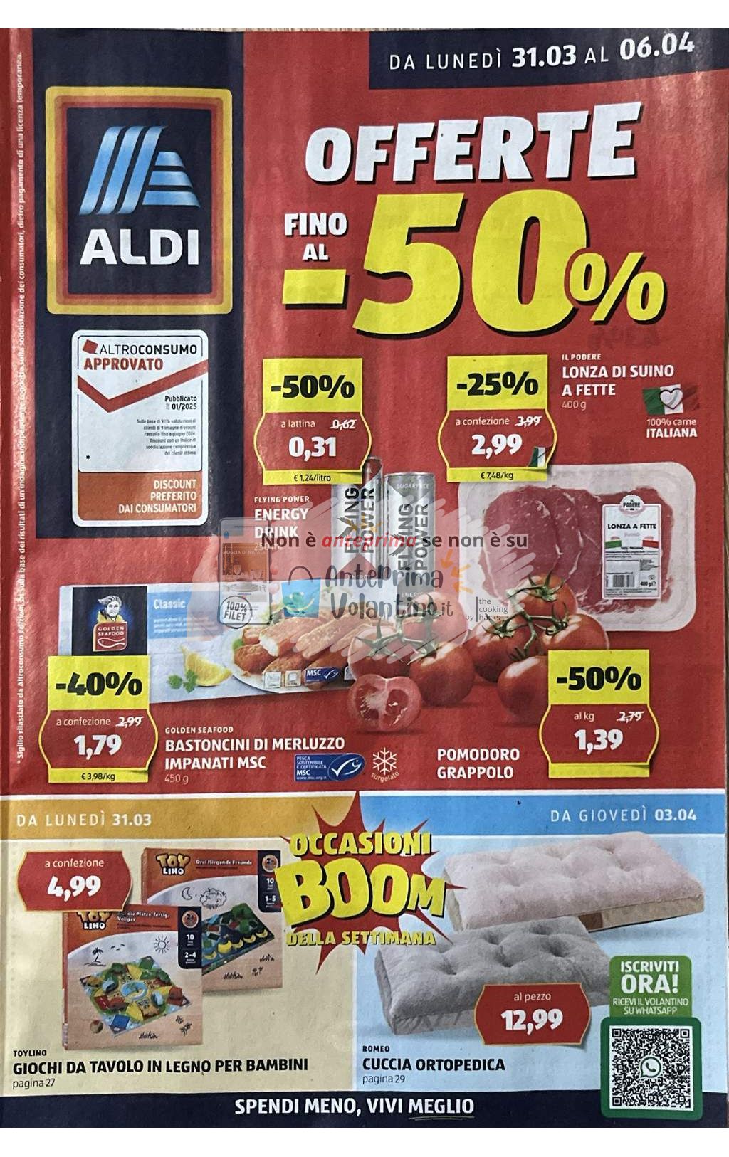 Volantino Aldi dal 31 marzo al 6 aprile 2025