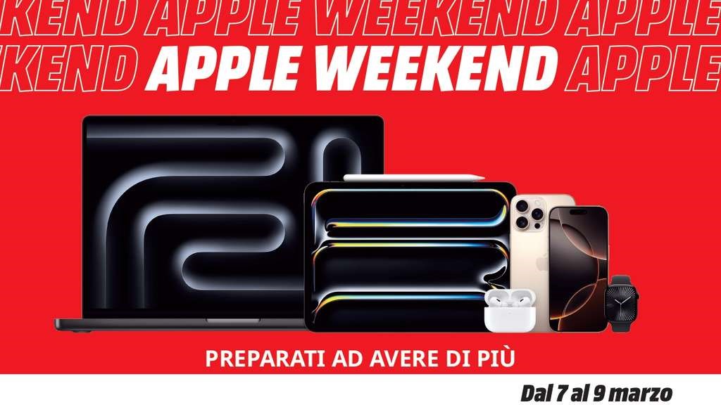 Volantino Mediaworld Speciale Apple Weekend dal 7 al 9 marzo 2025
