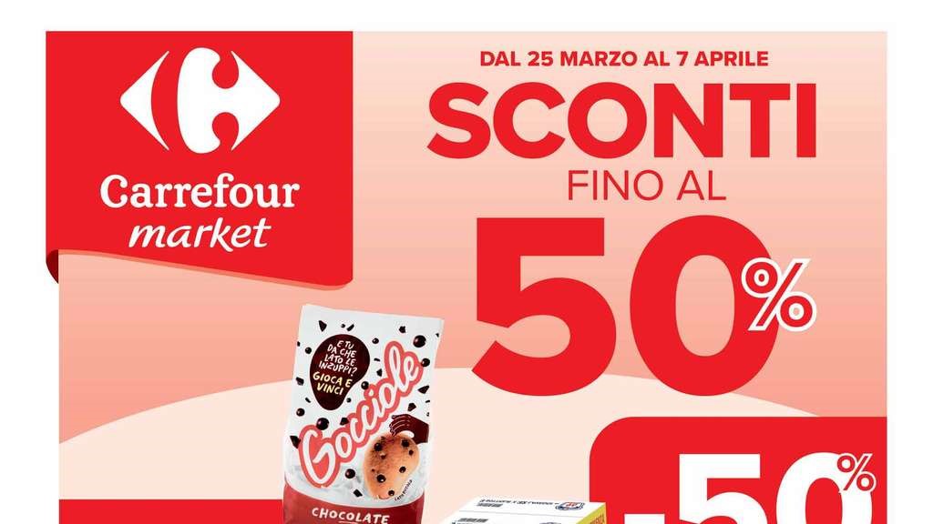 Volantino Carrefour Market dal 25 marzo al 7 aprile 2025