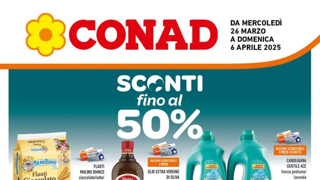 Volantino Conad Campania dal 26 marzo al 6 aprile 2025