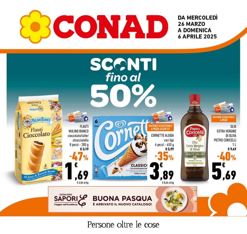Volantino Conad Lazio dal 26 marzo al 6 aprile 2025